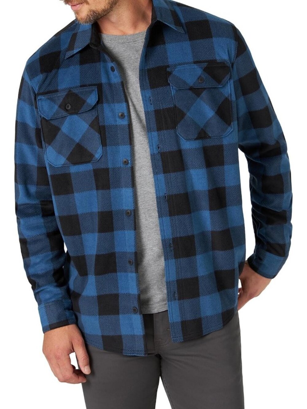 Men's Long Sleeve Heavyweight Fleece Shirt - Cozy, Warm, Casual Wear, Perfect